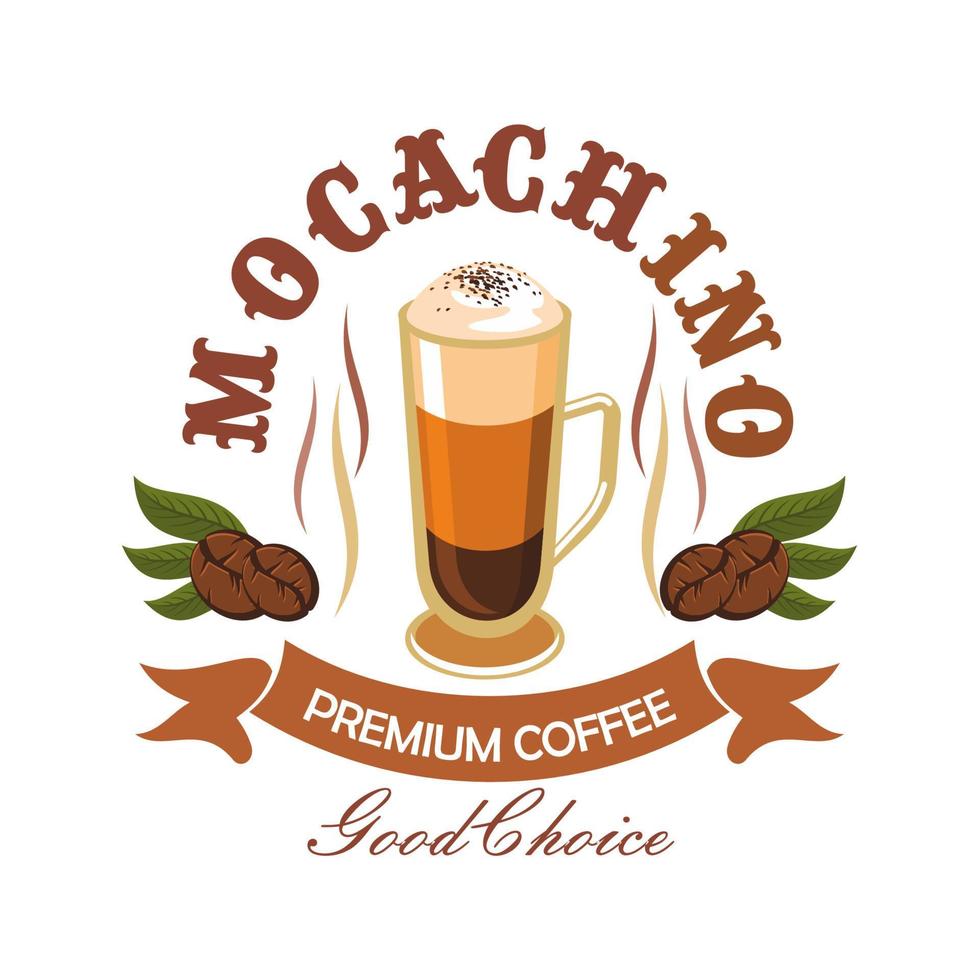 Coffee drink badge for cafe design vector