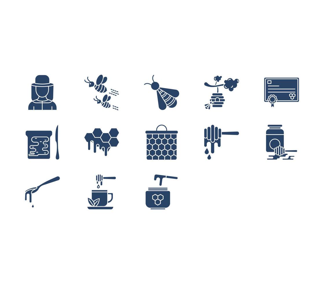 Apiary farming icon set vector