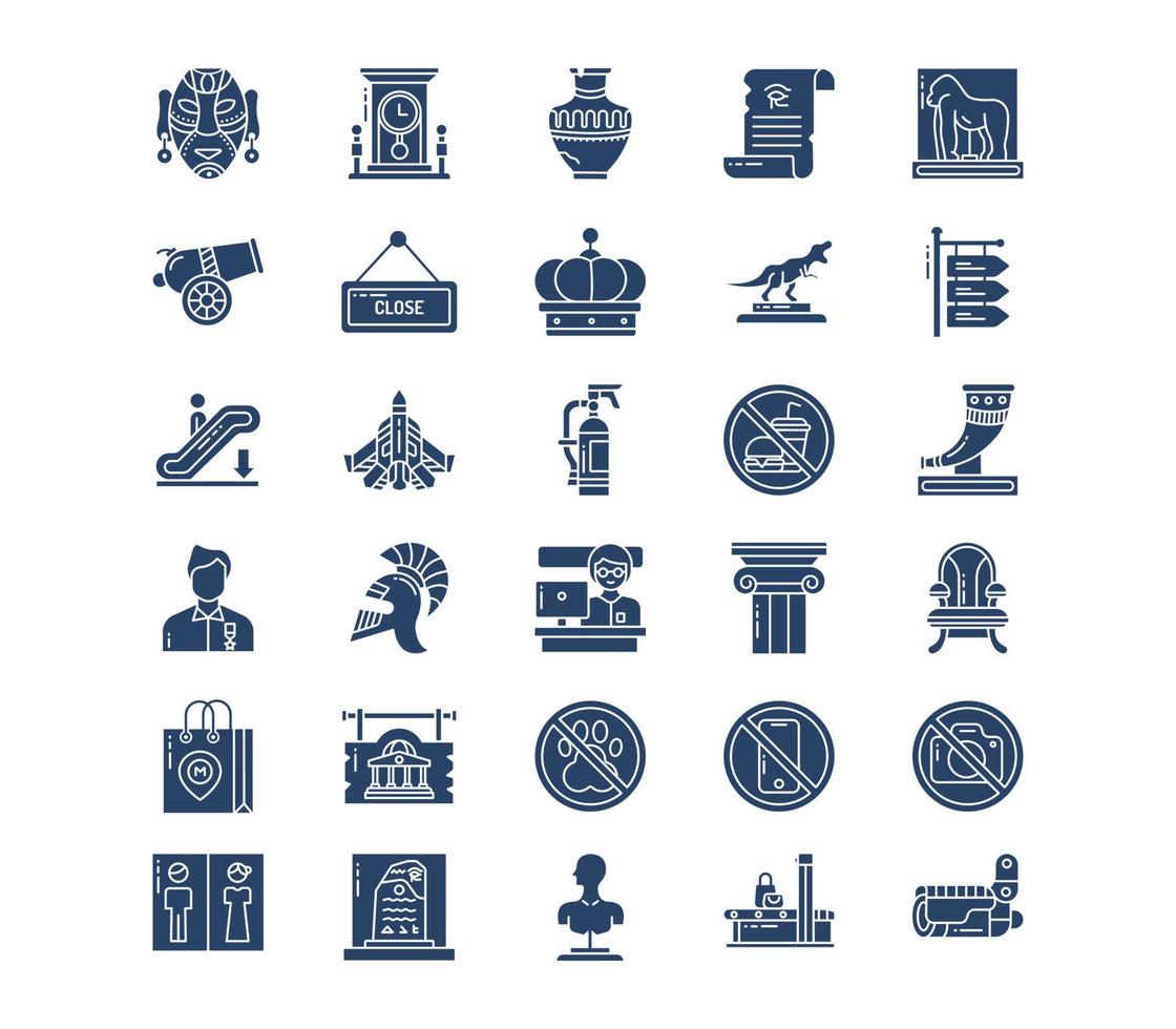 Museum and art gallery icon set vector