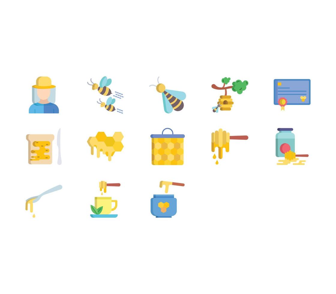 Apiary farming icon set vector