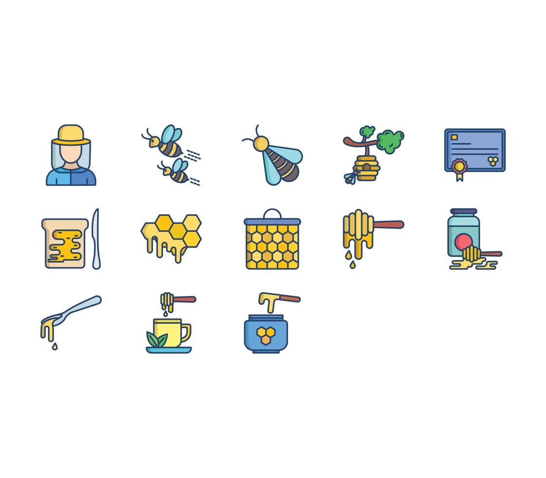 Apiary farming icon set vector