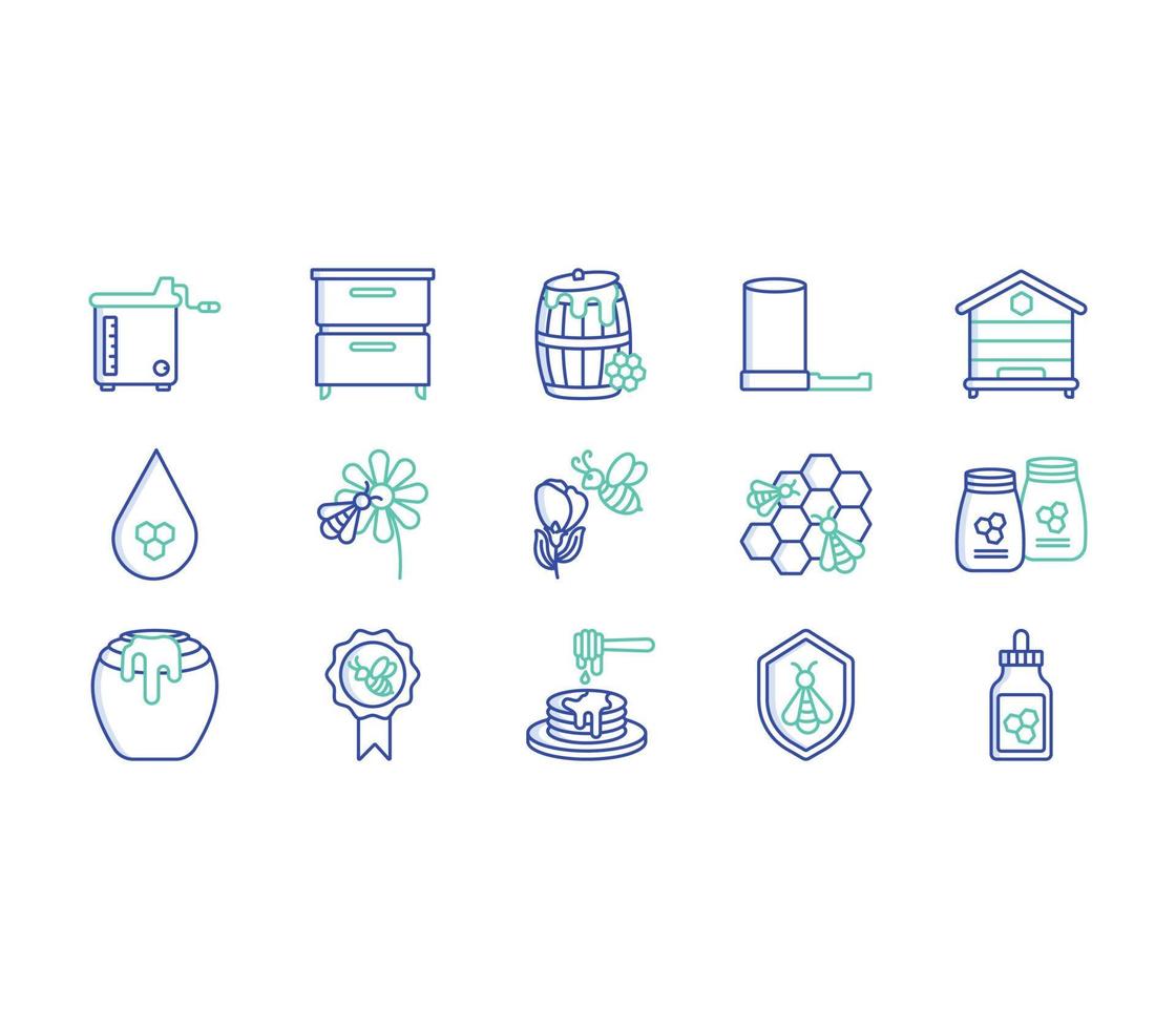 Apiary farming icon set vector