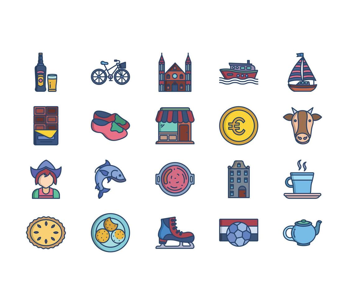 Netherlands national and culture icon vector