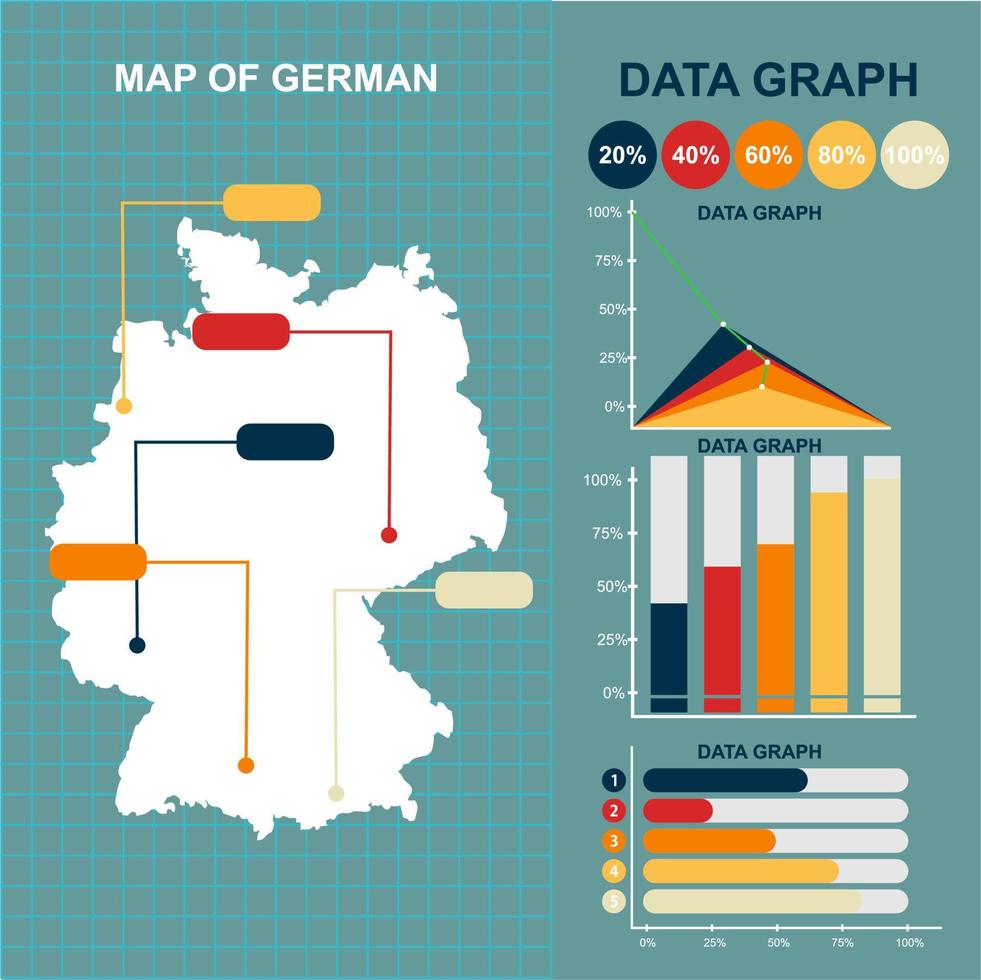 diseño vectorial de mapa de alemania de estilo plano con gráficos vectoriales vector