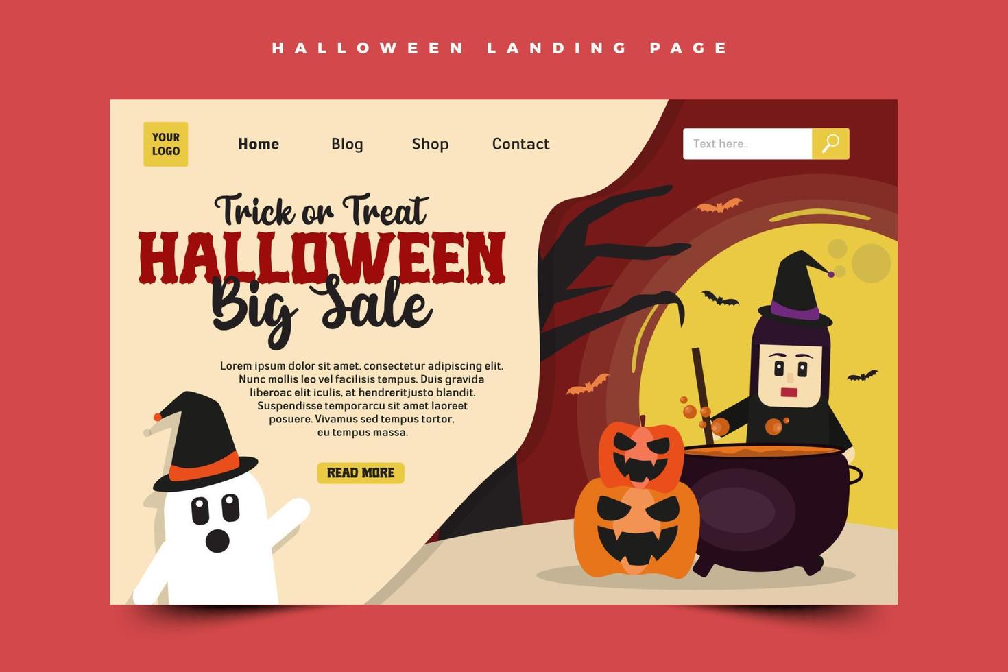 Halloween themed graphic design template easy to customize simple and elegant design vector