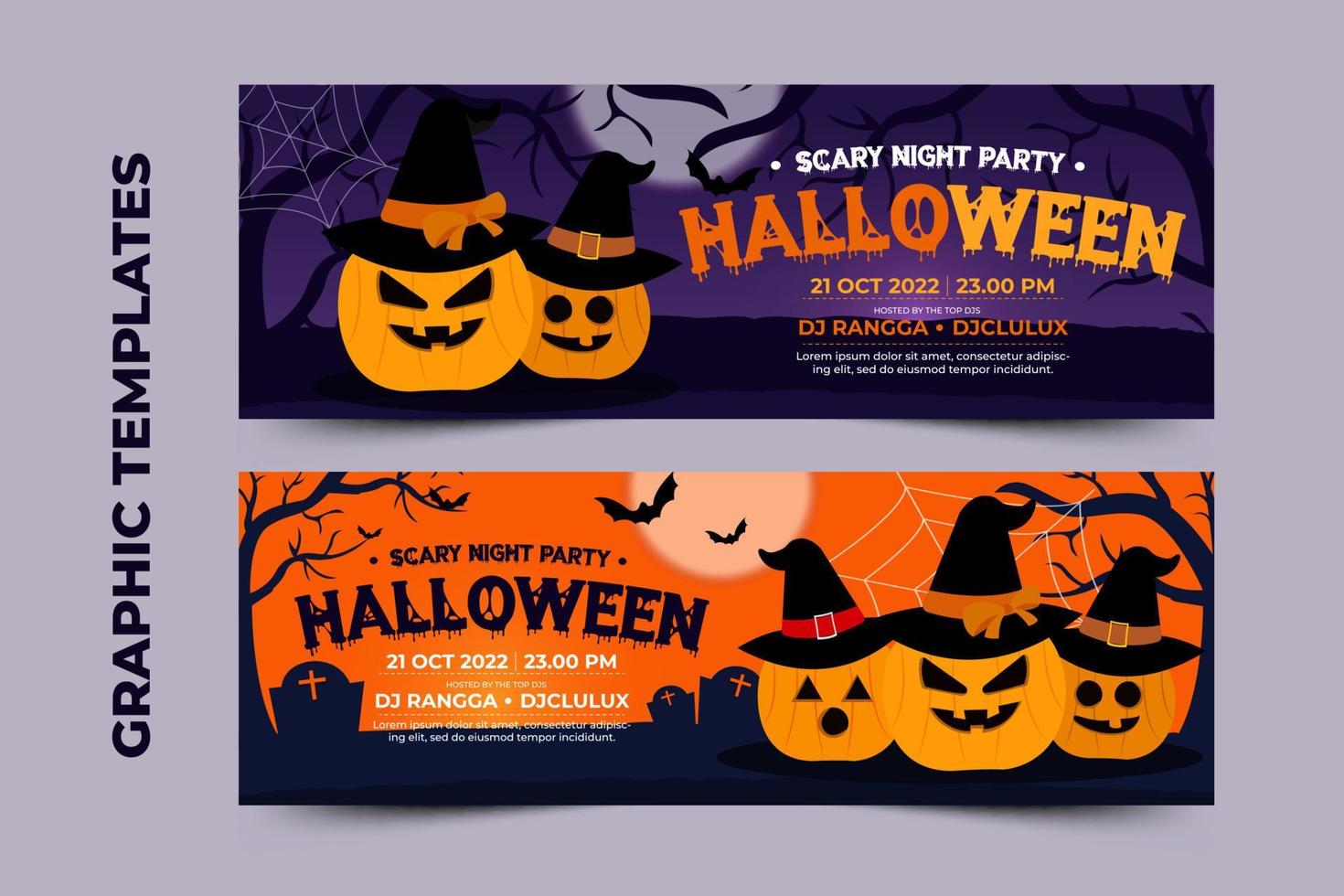 plantilla de diseño gráfico con temática de halloween fácil de personalizar diseño simple y elegante vector