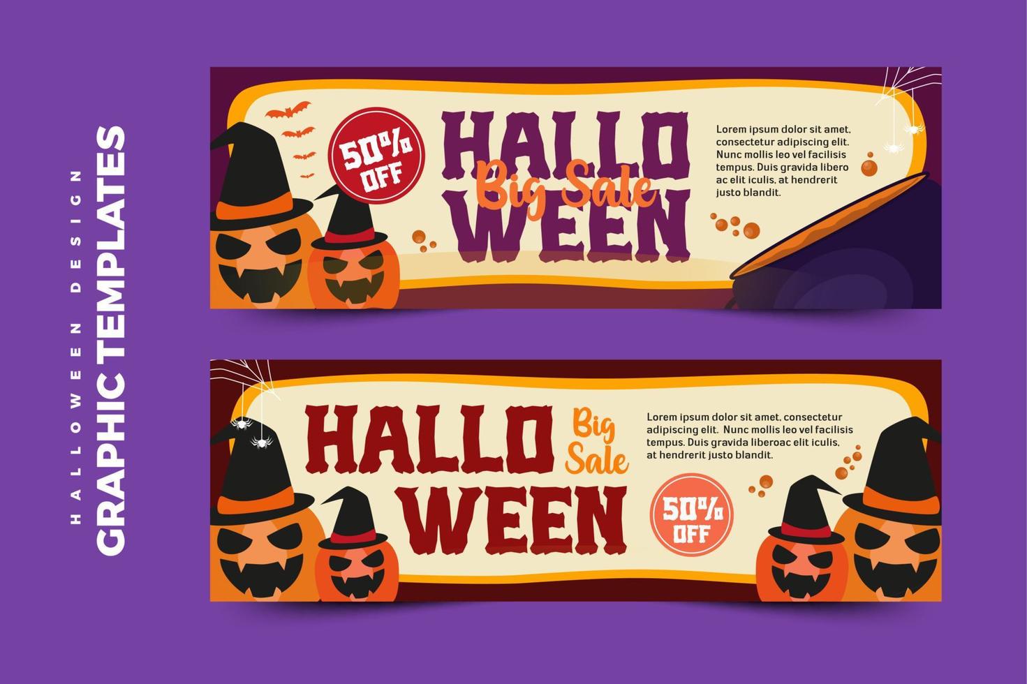 Halloween themed graphic design template easy to customize simple and elegant design vector