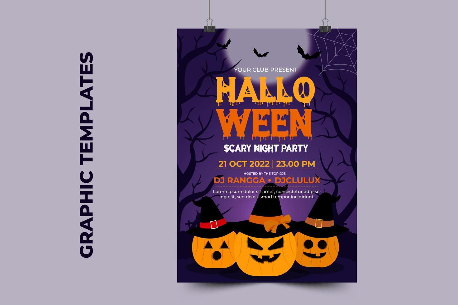 Halloween themed graphic design template easy to customize simple and elegant design vector