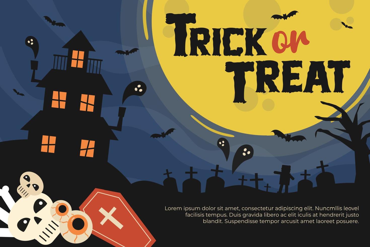 Halloween themed graphic design template easy to customize simple and elegant design vector