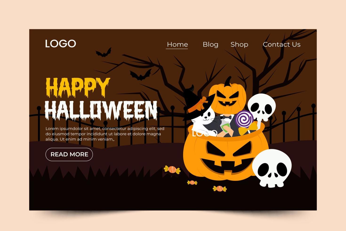 Halloween themed graphic design template easy to customize simple and elegant design vector