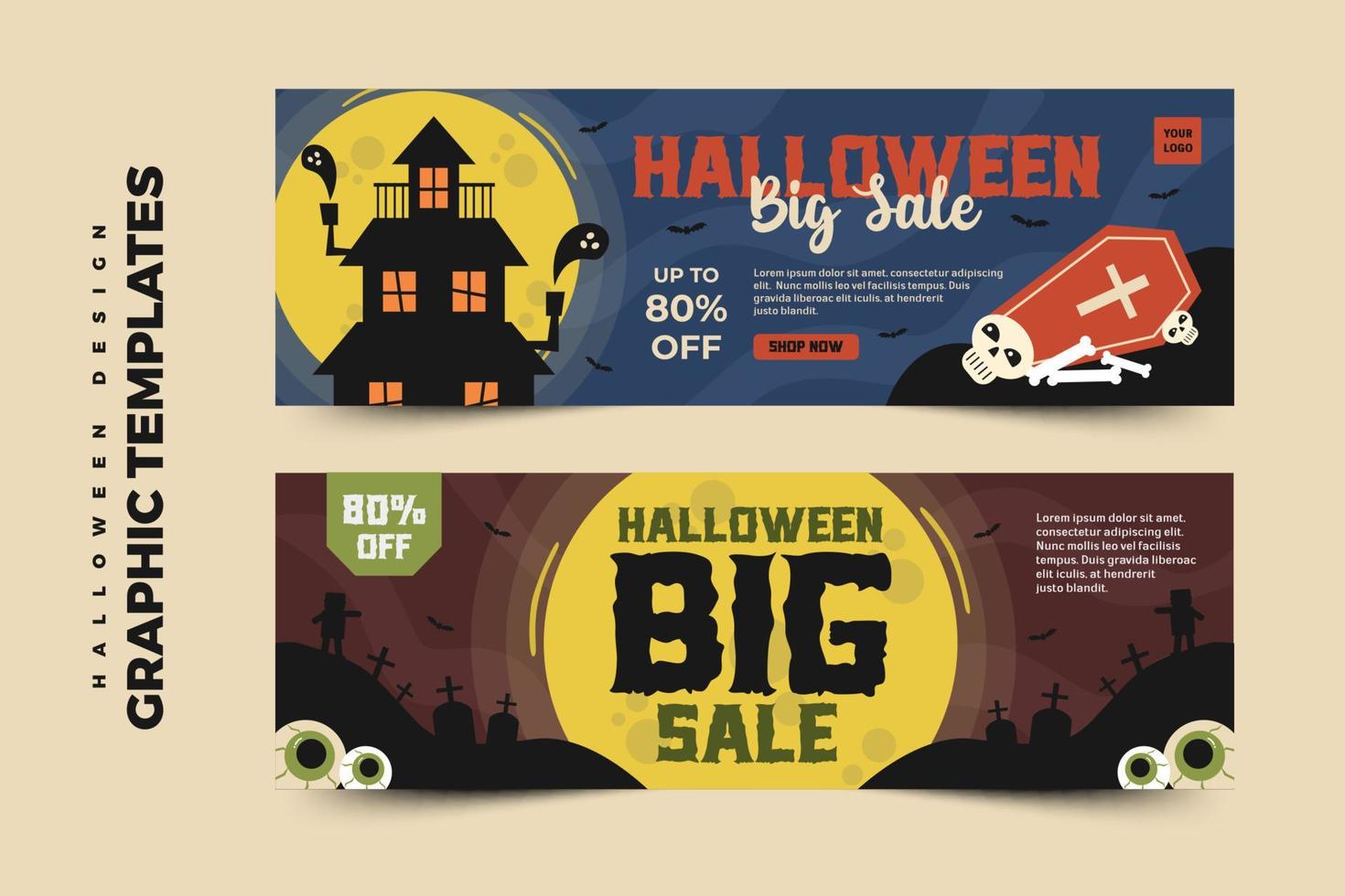 plantilla de diseño gráfico con temática de halloween fácil de personalizar diseño simple y elegante vector