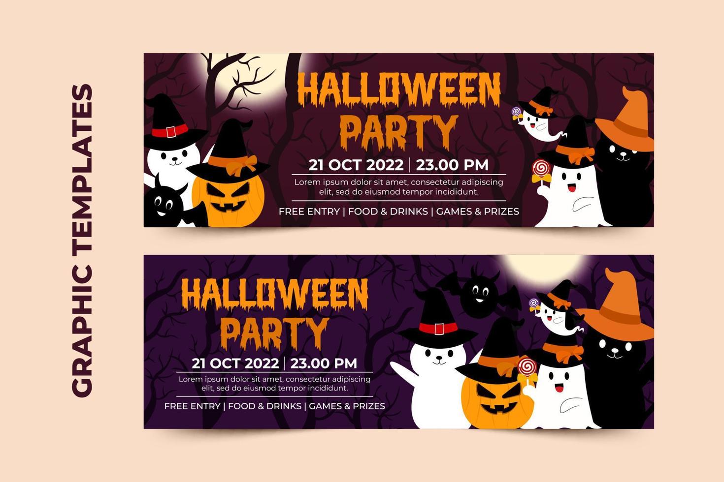 Halloween themed graphic design template easy to customize simple and elegant design vector