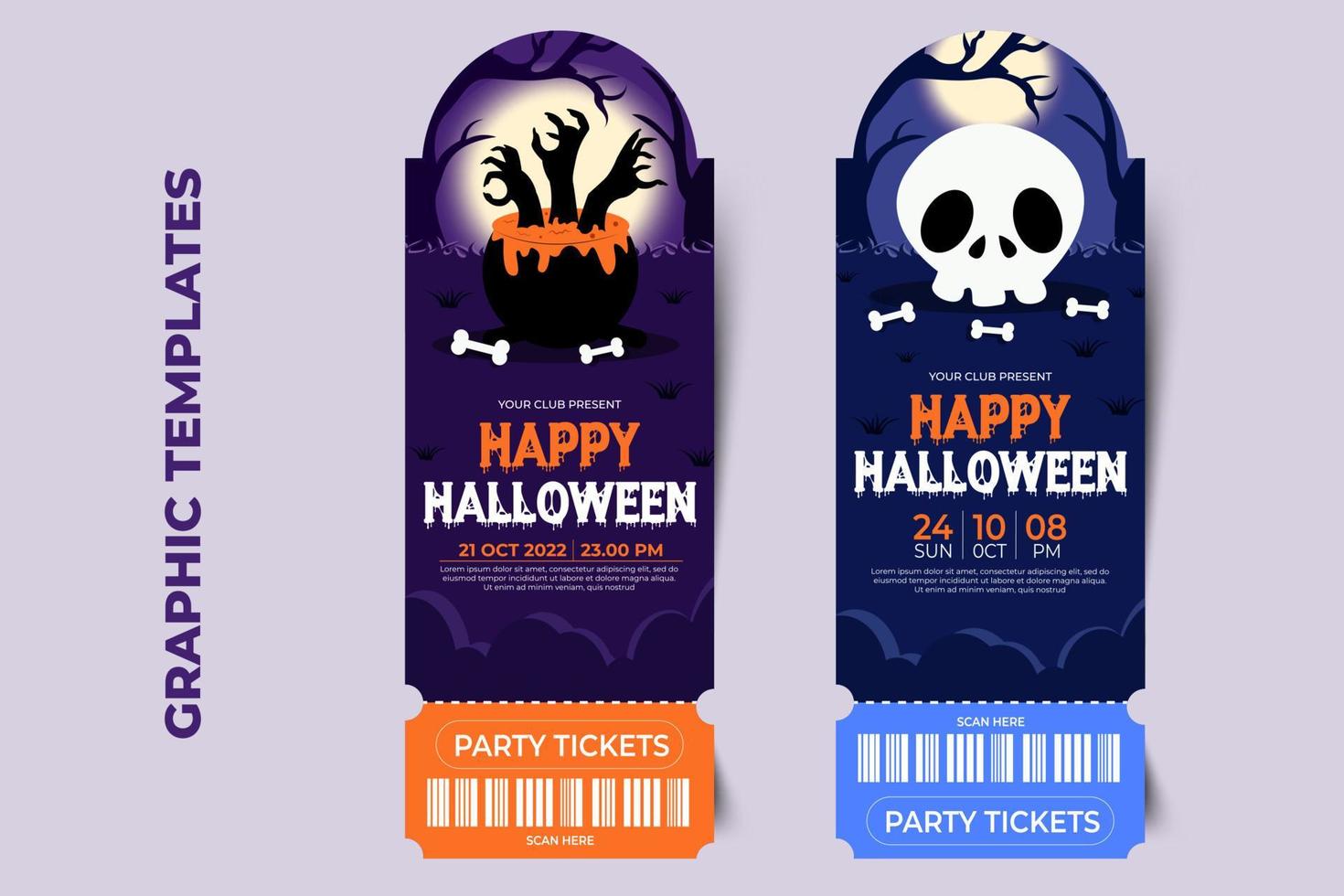Halloween themed graphic design template easy to customize simple and elegant design vector