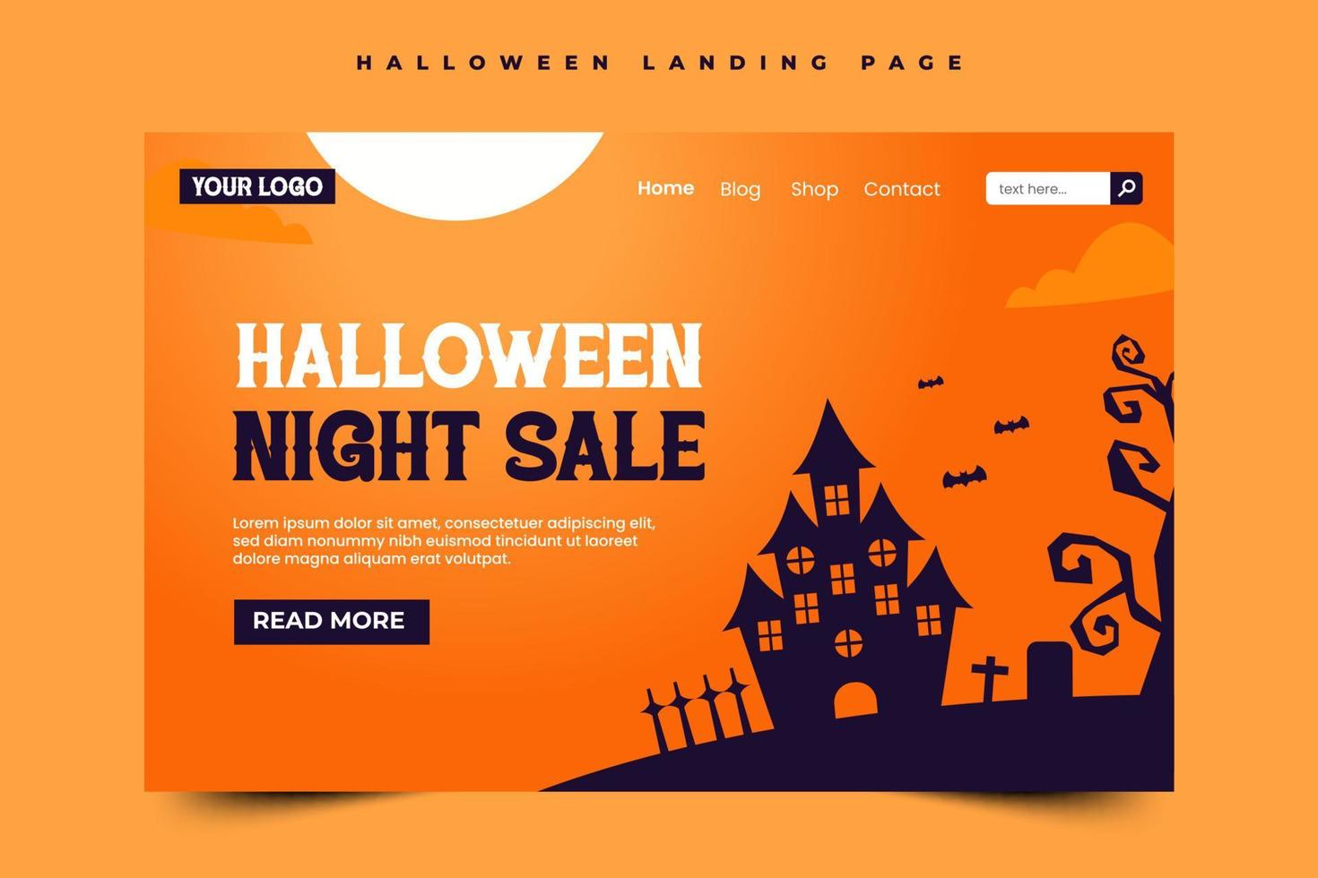 Halloween themed graphic design template easy to customize simple and elegant design vector