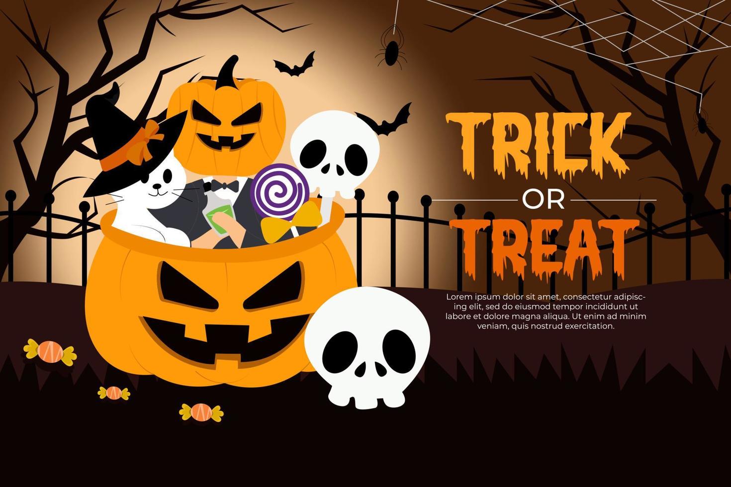 plantilla de diseño gráfico con temática de halloween fácil de personalizar diseño simple y elegante vector