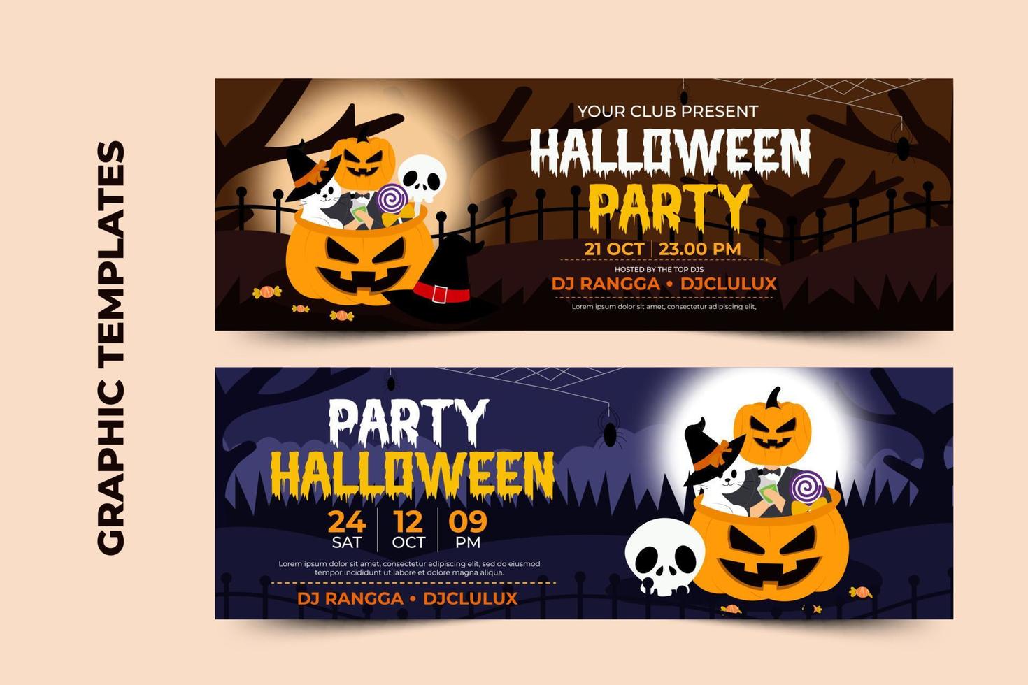 Halloween themed graphic design template easy to customize simple and elegant design vector