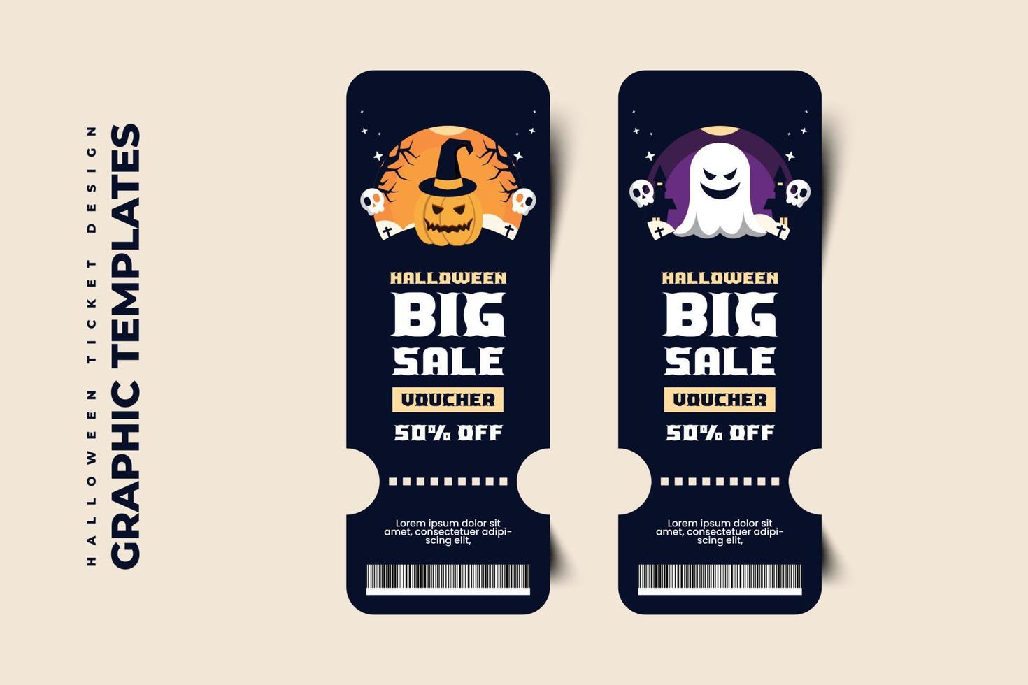 Halloween themed graphic design template easy to customize simple and elegant design vector