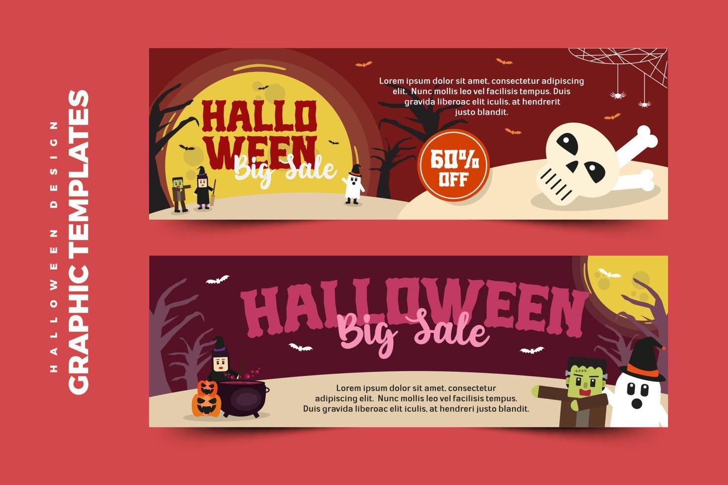 plantilla de diseño gráfico con temática de halloween fácil de personalizar diseño simple y elegante vector