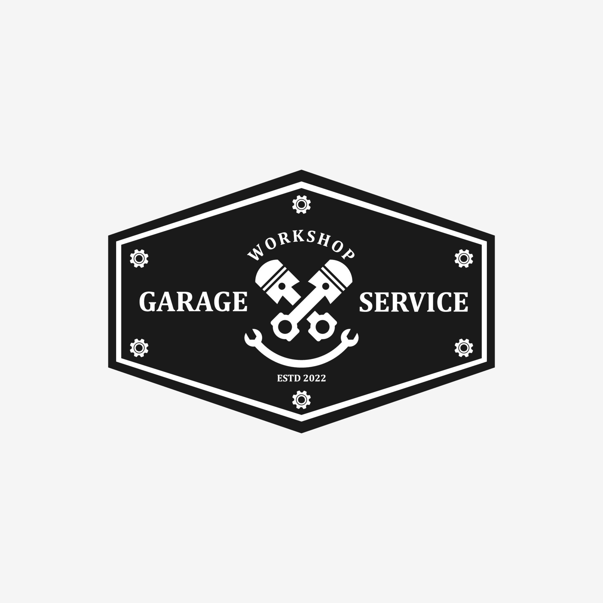 workshop logo vintage badge 11799352 Vector Art at Vecteezy