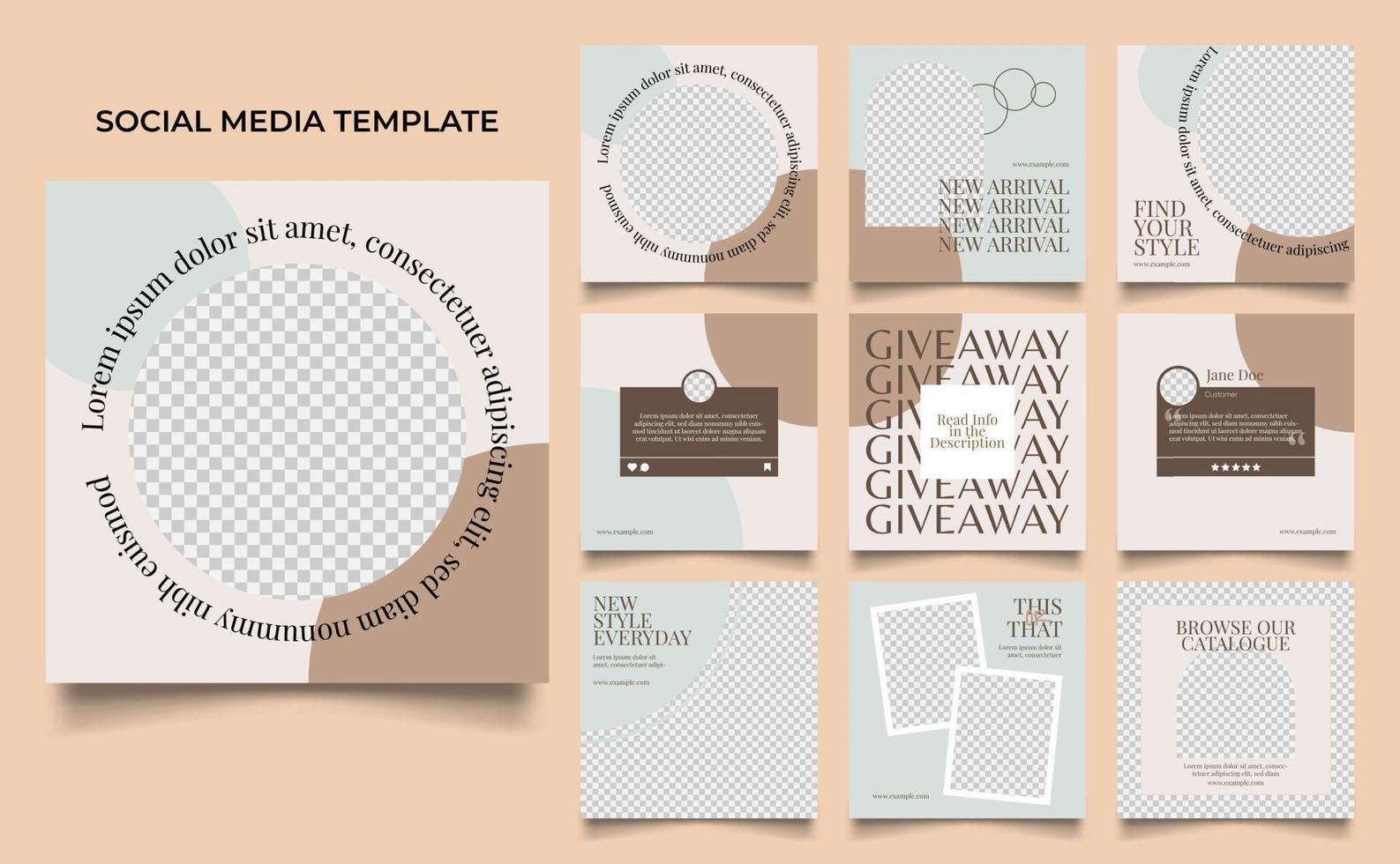 social media template banner fashion sale promotion in brown color. vector