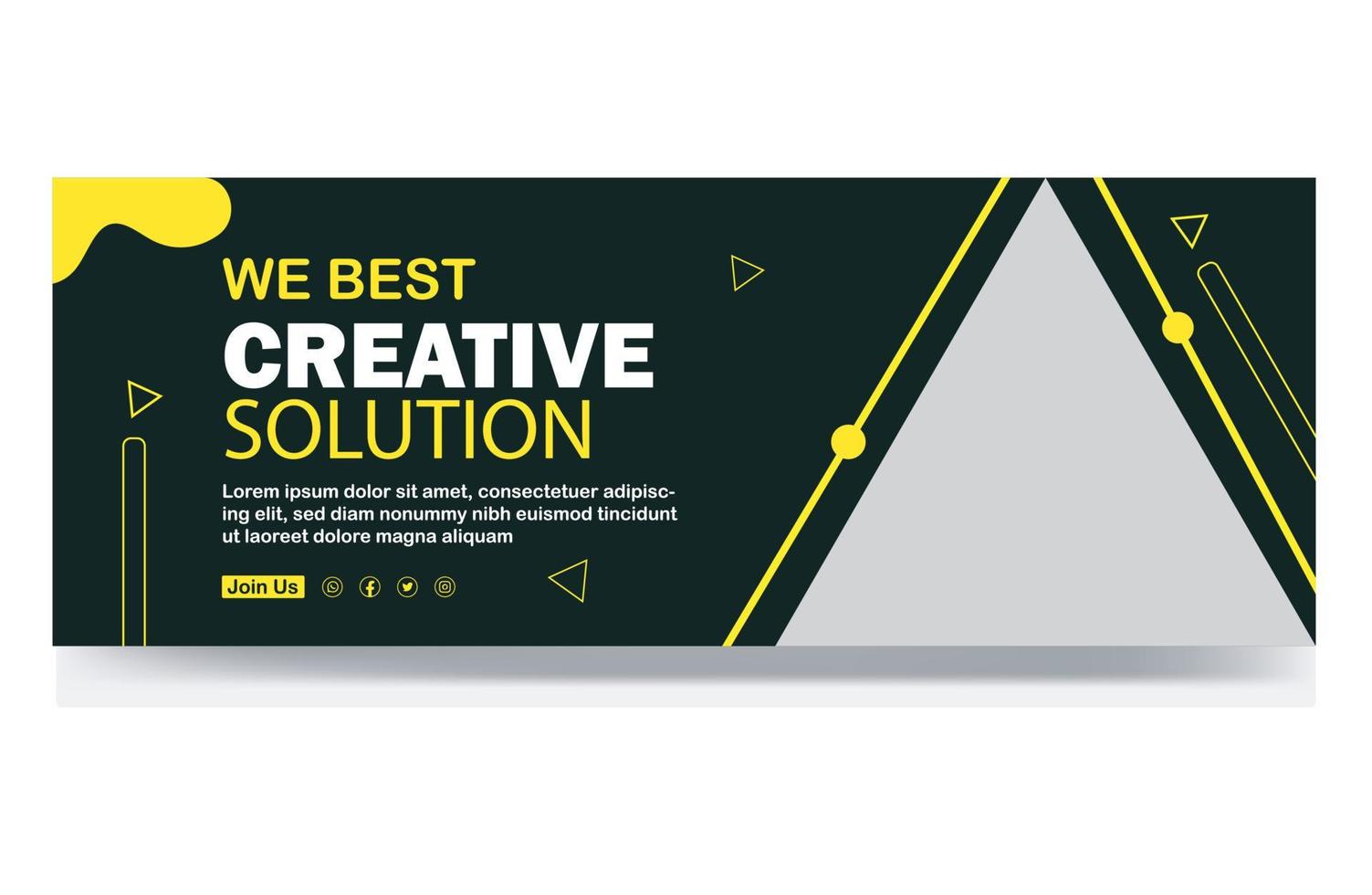 We best creative solution social media cover banner template vector