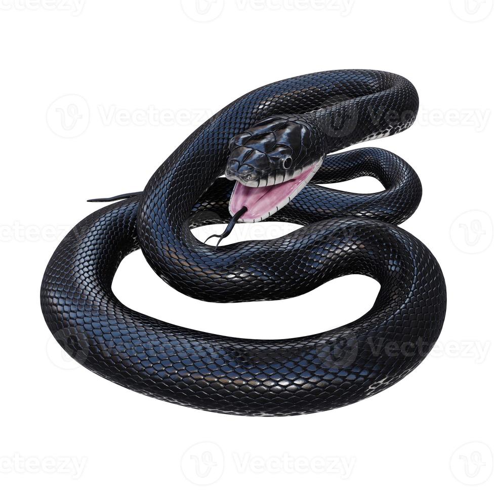 ilustración 3d de serpiente de rata negra. foto