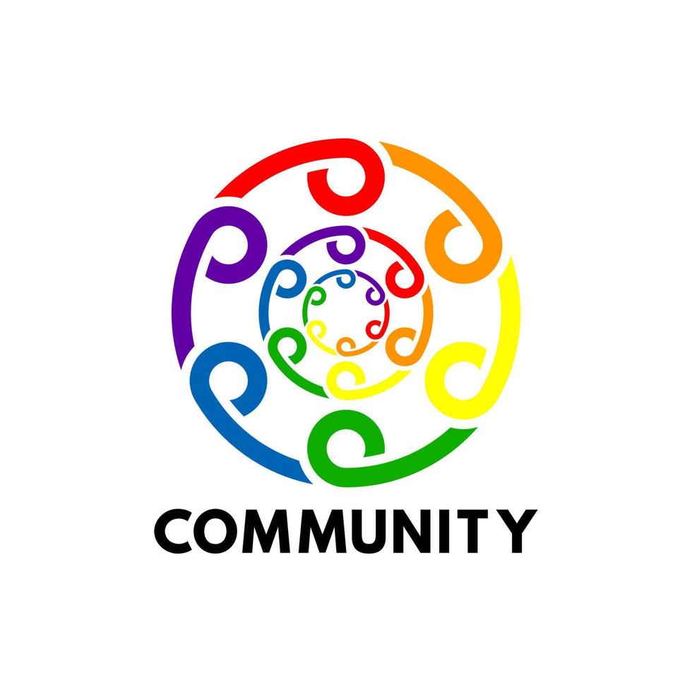 abstract logo that symbolizes the community from various circles of society vector