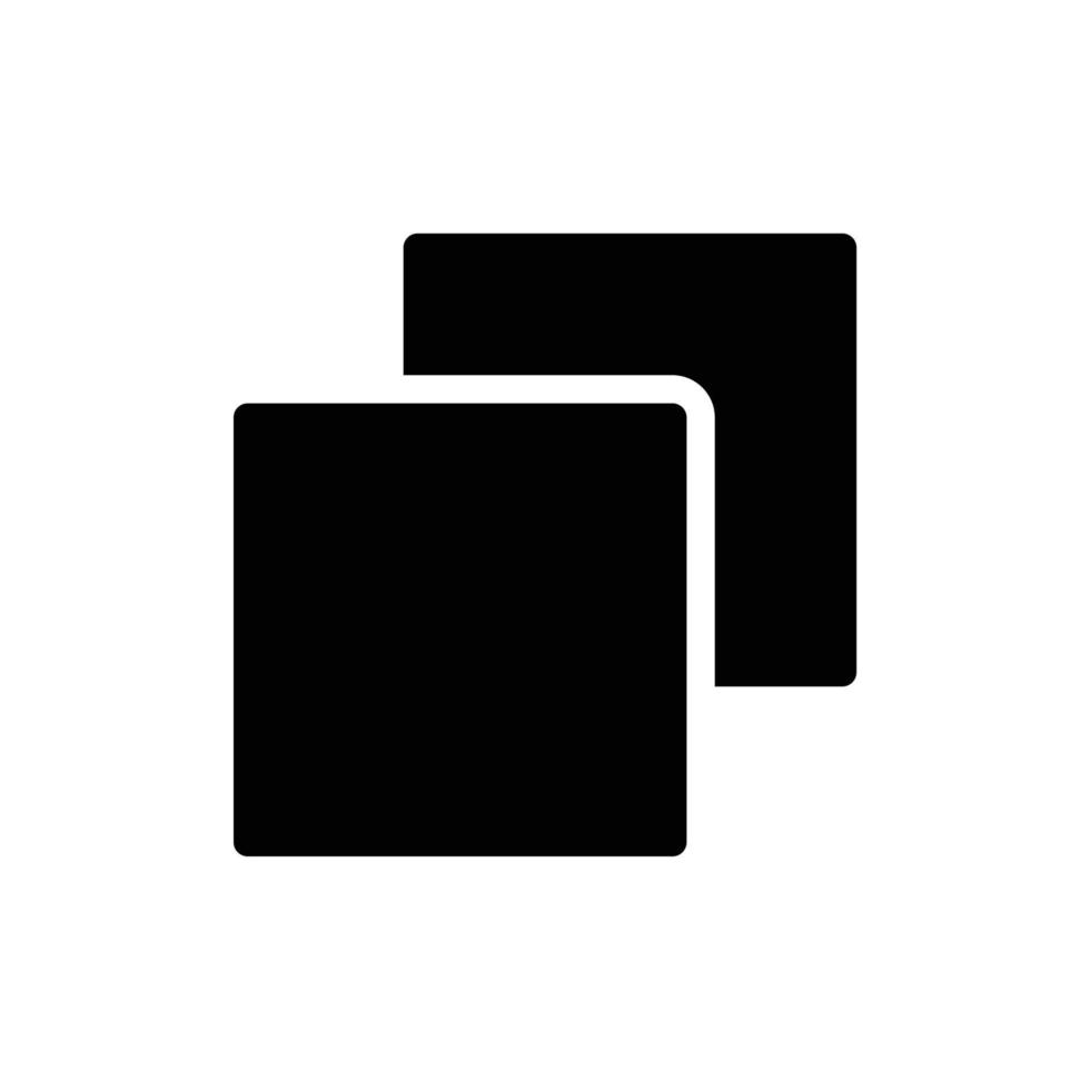 Browser tabs icon in black solid style vector