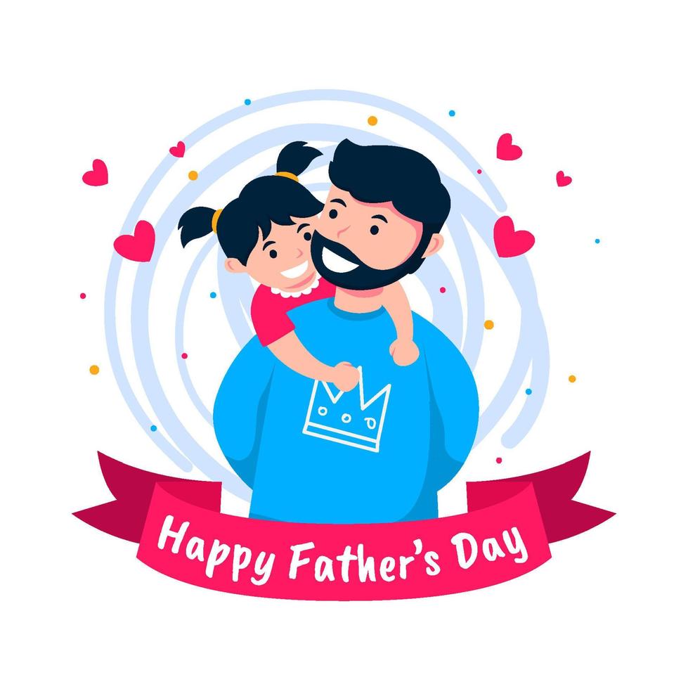 Happy Fathers Day Illustration Free Vector