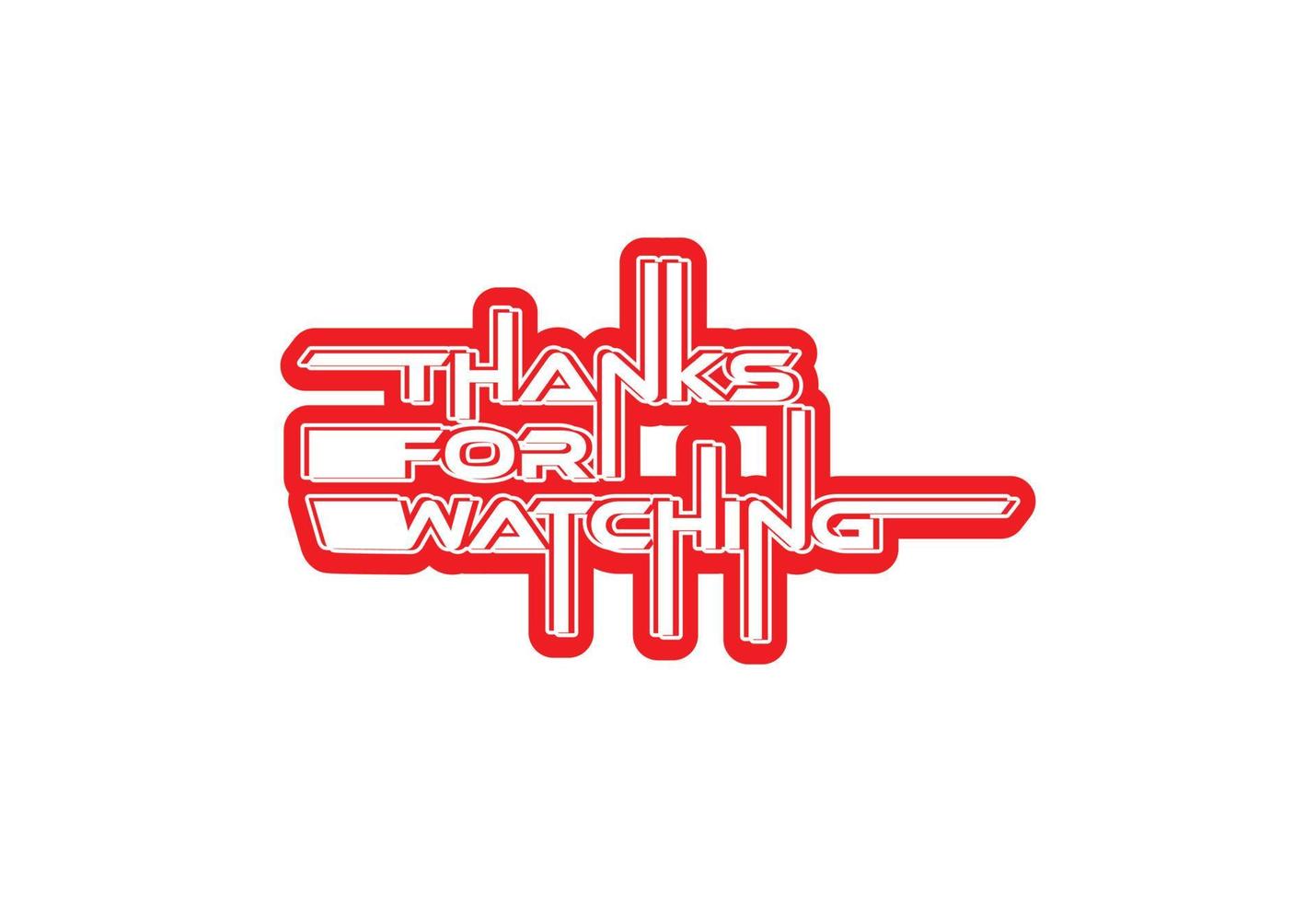 Thanks for watching  typography logo and sticker design vector