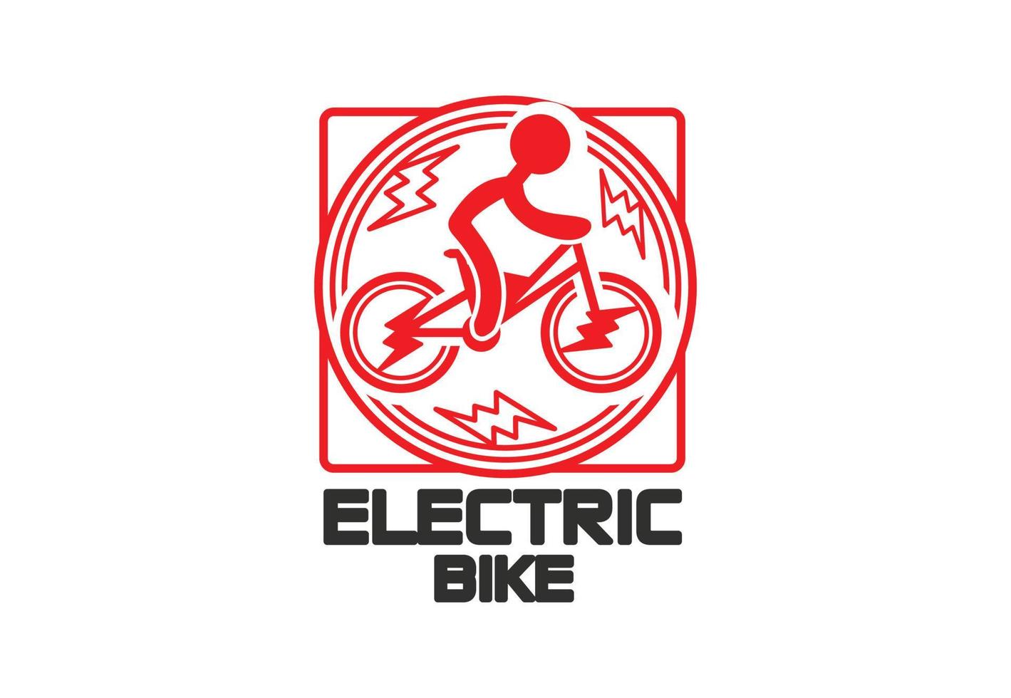 plantilla de diseño de logotipo e icono de bicicleta electrónica vector