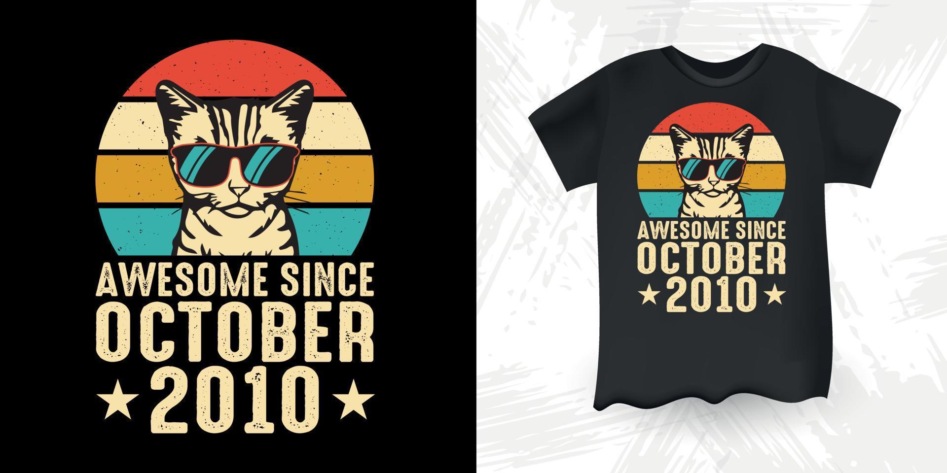 Funny Cat Lover Retro Vintage Cat T-shirt Design vector