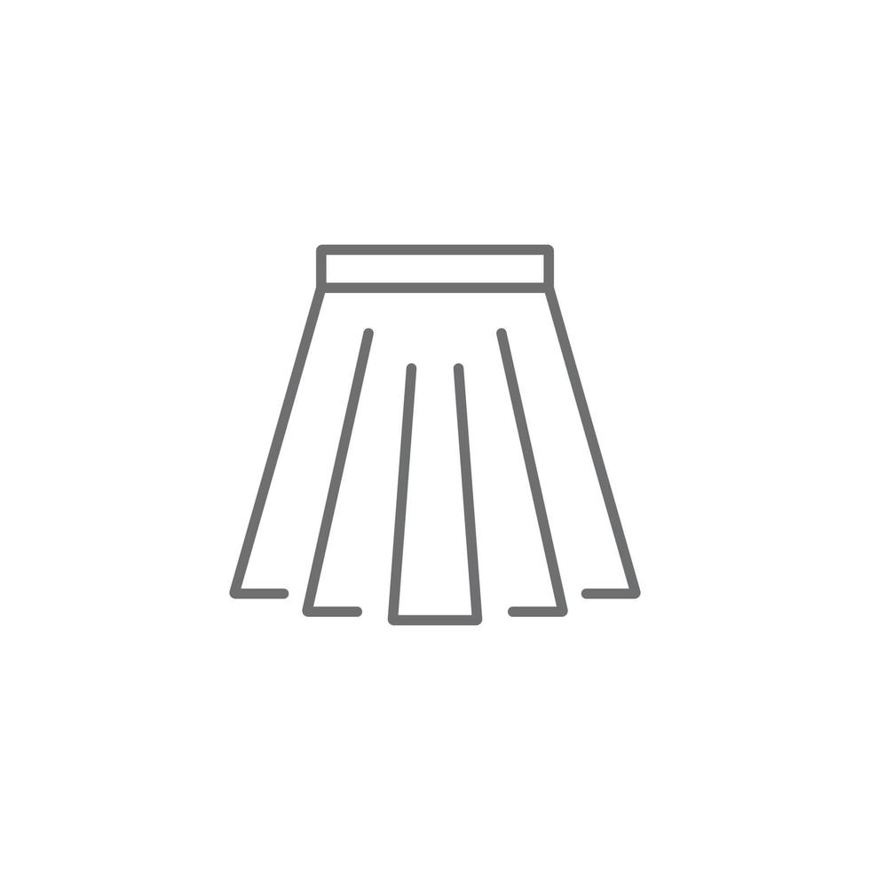eps10 vector gris falda corta icono de línea abstracta aislado sobre fondo blanco. símbolo de contorno de minifalda en un estilo moderno y plano simple para el diseño de su sitio web, logotipo y aplicación móvil