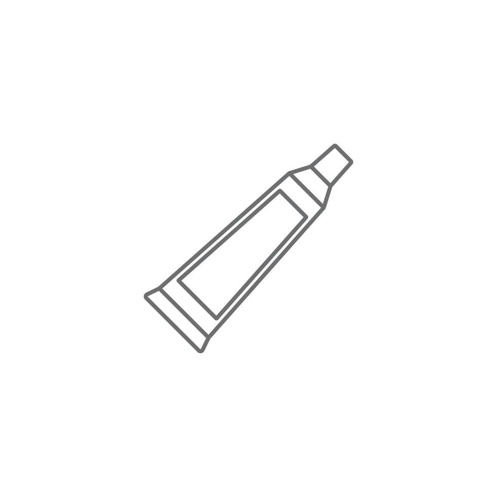 eps10 icono de arte de línea abstracta de pasta de dientes vectorial gris aislado en fondo blanco. símbolo de contorno de tubo de crema en un estilo moderno y plano simple para el diseño de su sitio web, logotipo y aplicación móvil vector
