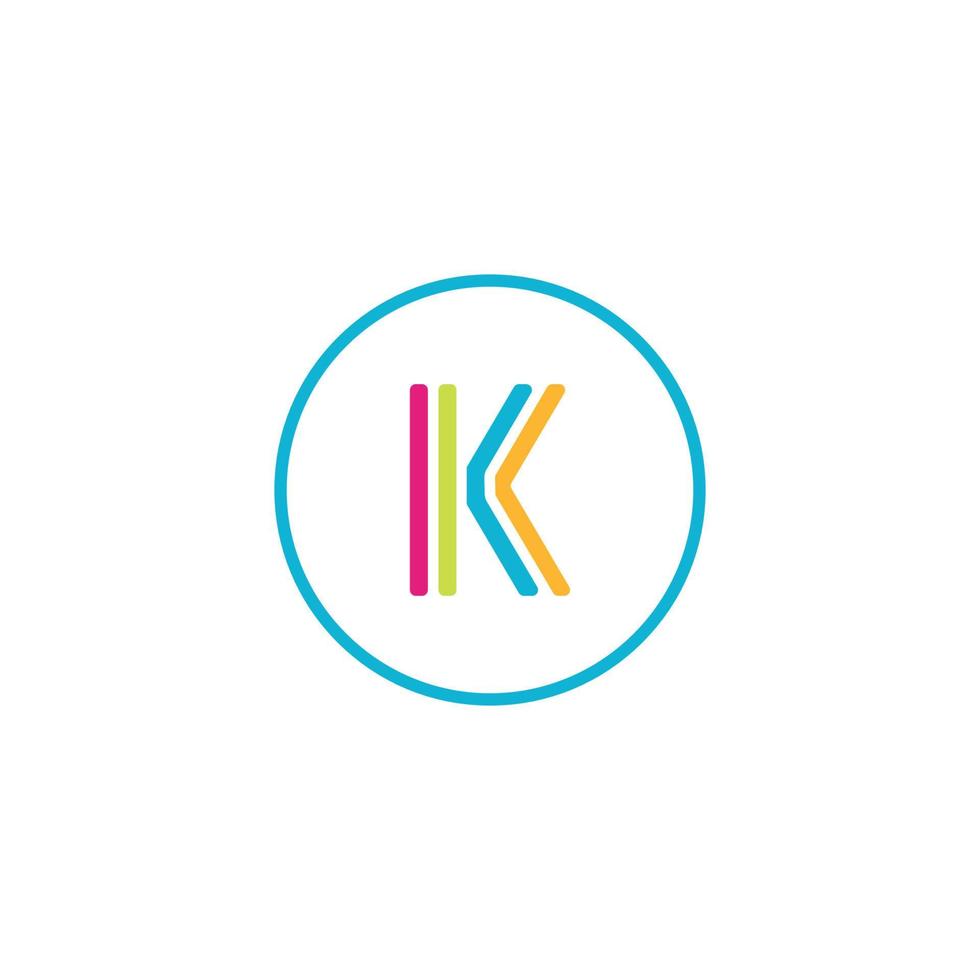 data letter K media logo IT digital vector