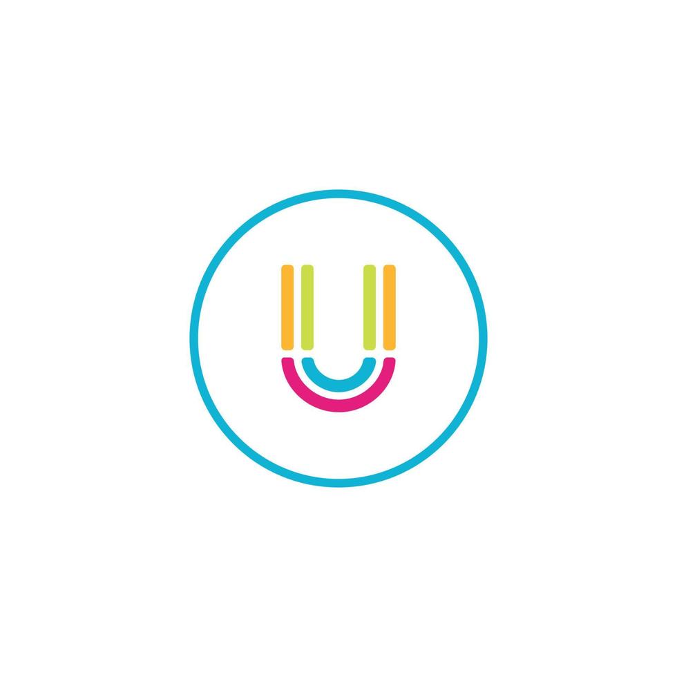 data letter U media logo IT digital vector