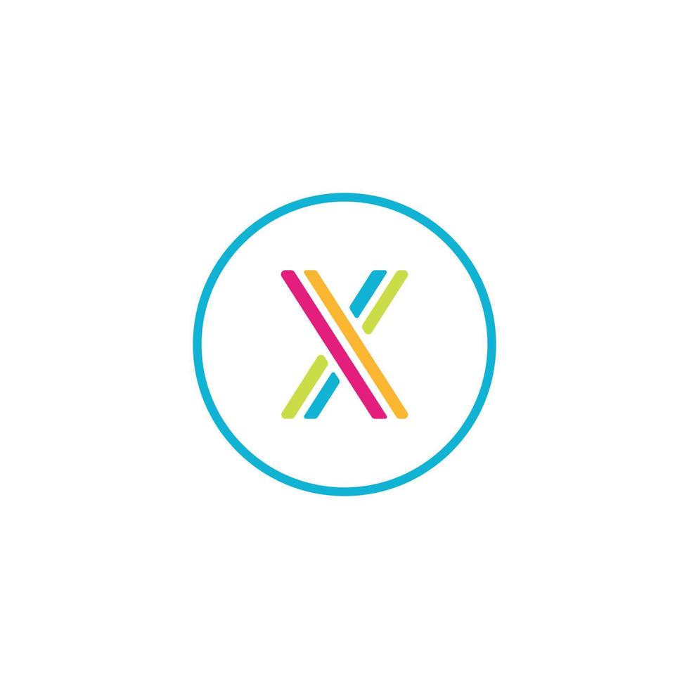 data letter X media logo IT digital vector