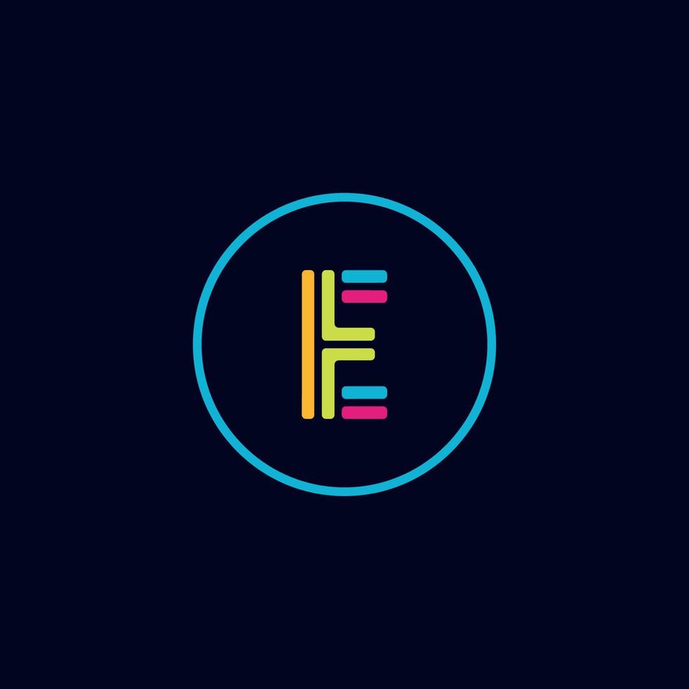 data letter E media logo IT digital vector
