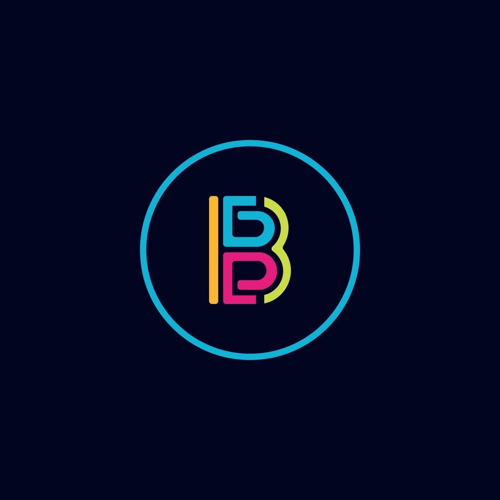 data letter B media logo IT digital vector