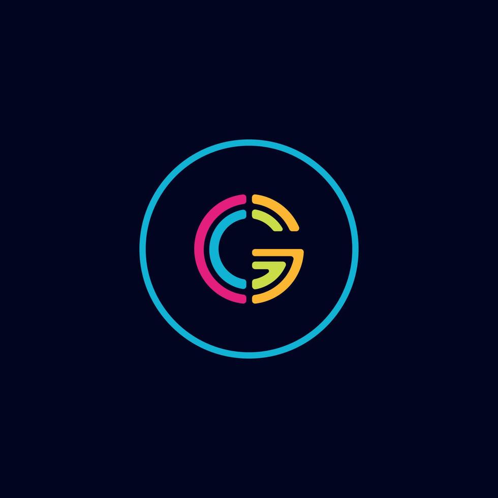 data letter G media logo IT digital vector