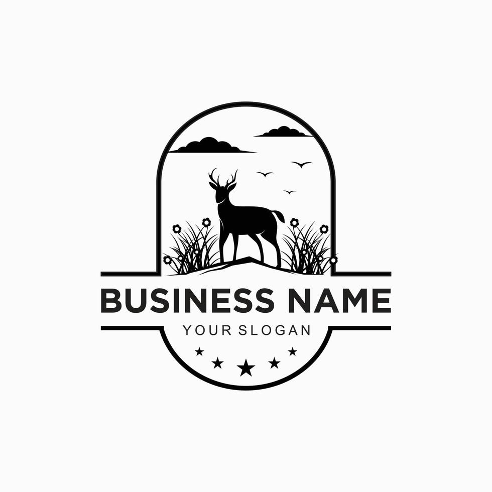 Deer animal logo design vector