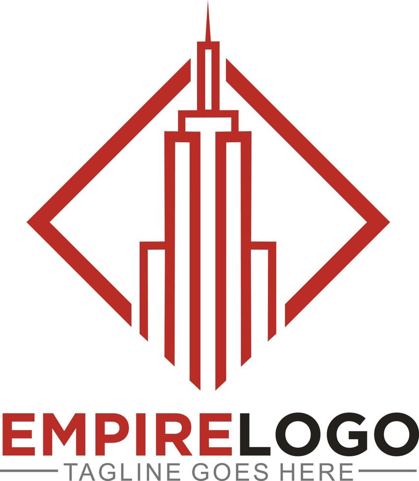 logotipo del imperio para empresas de construcción, bienes raíces y rascacielos vector