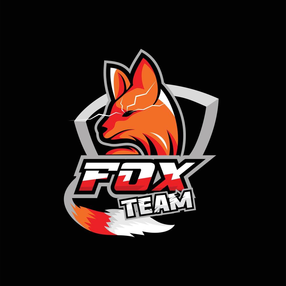 Fox exsport logo template cartoon and mascot design for logo team and game vector