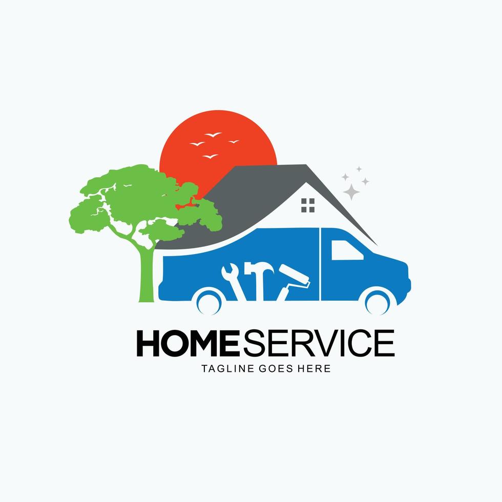 Home service or repair logo design concept vector