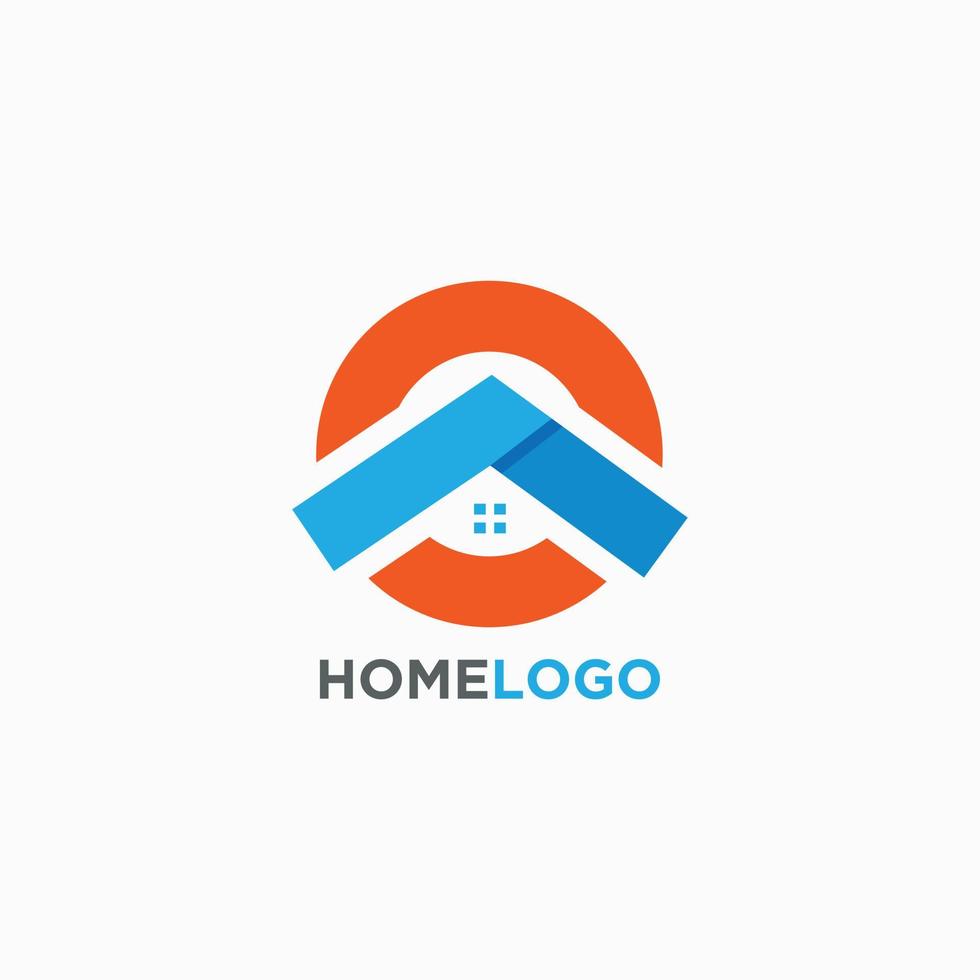 Home logo with circle design concept vector