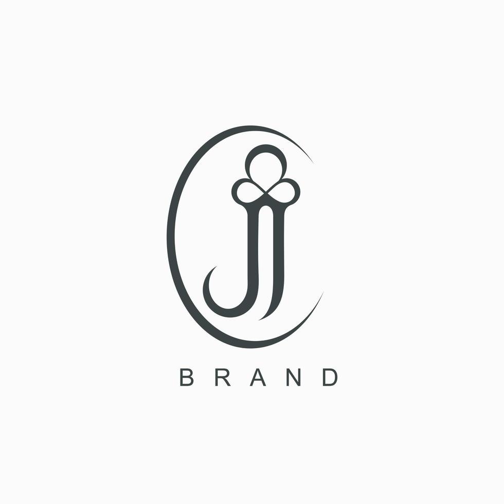 Letter J initial logo for brand business name vector