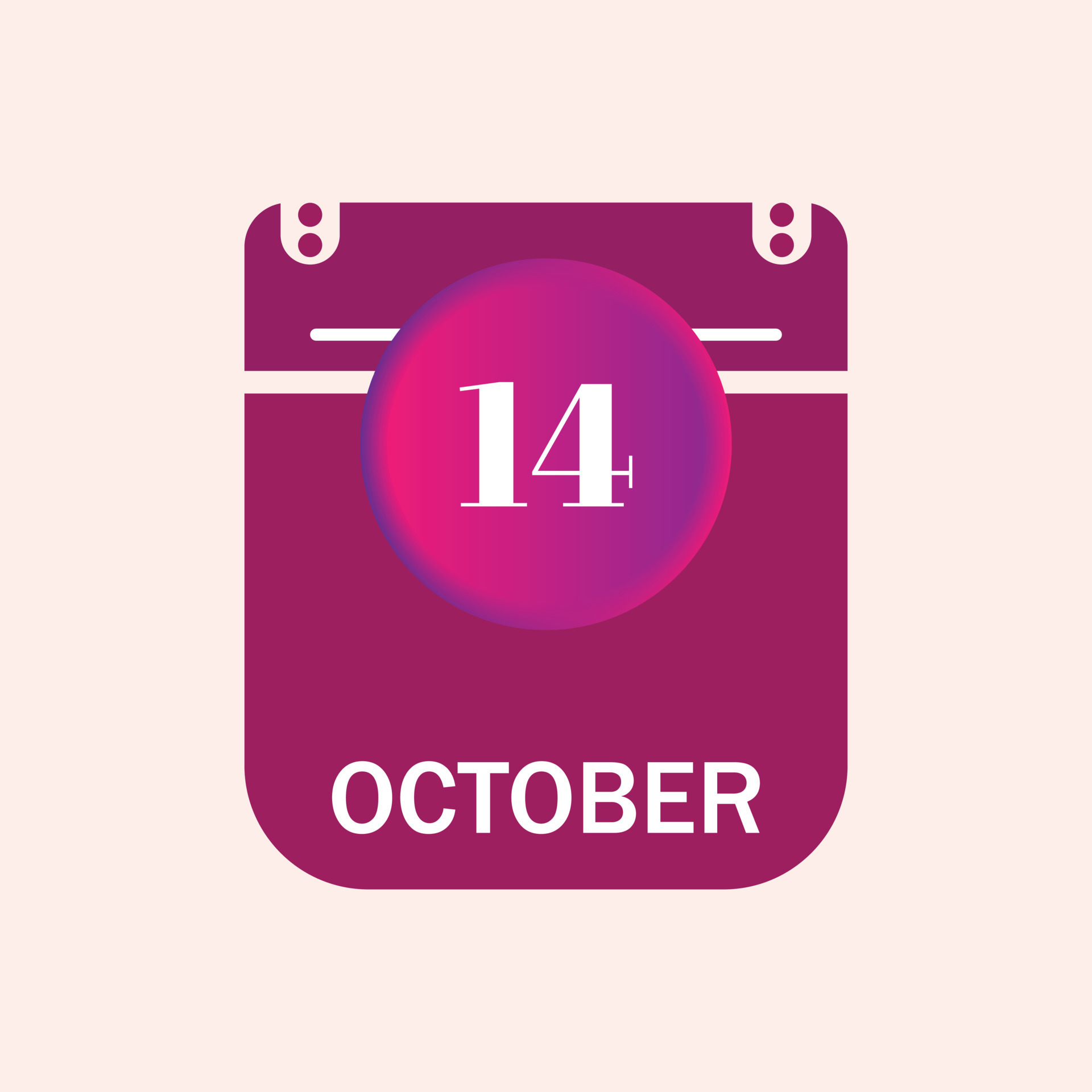 14 october, october calendar icon with date 11801682 Vector Art at Vecteezy
