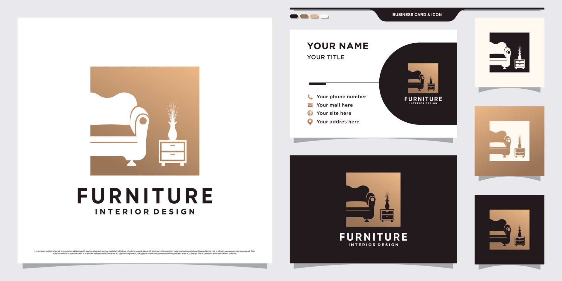 Furniture logo design illustration for interior property with business
