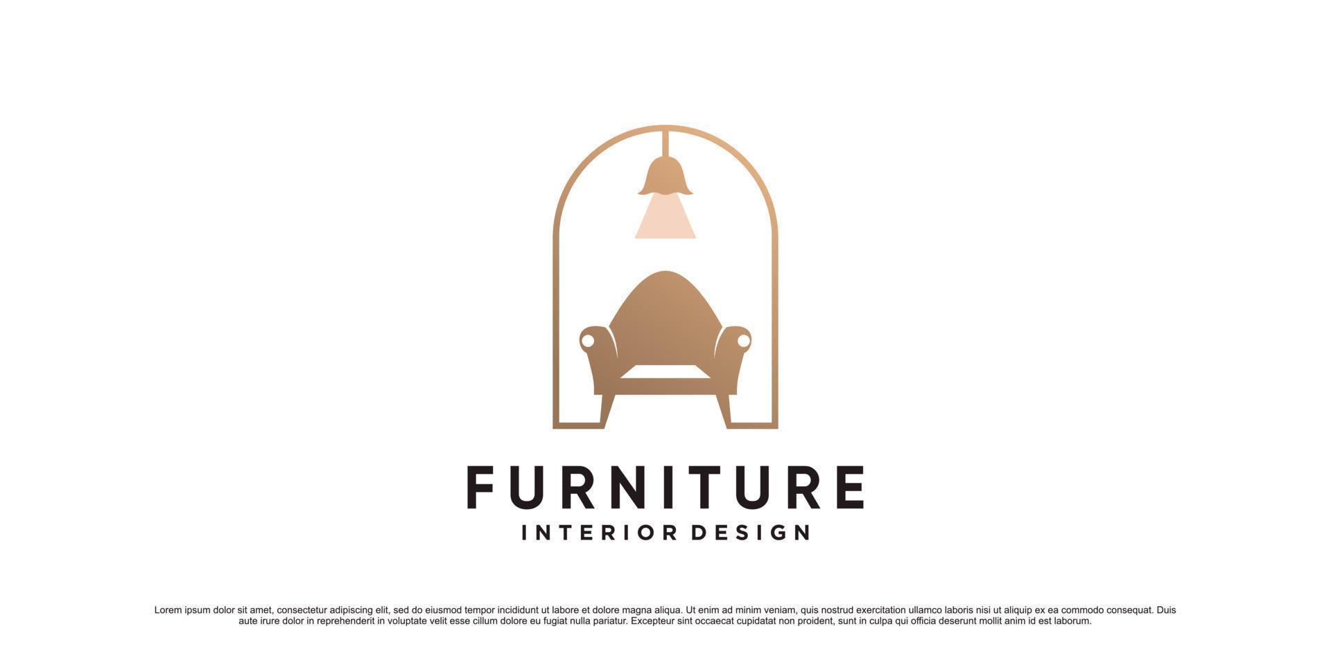 Furniture logo design template for interior property with creative