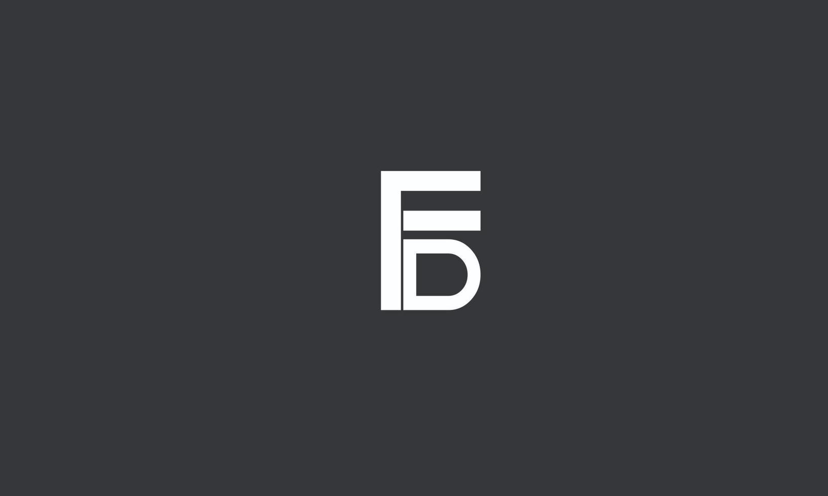 alfabeto letras iniciales monograma logo fd, df, f y d vector